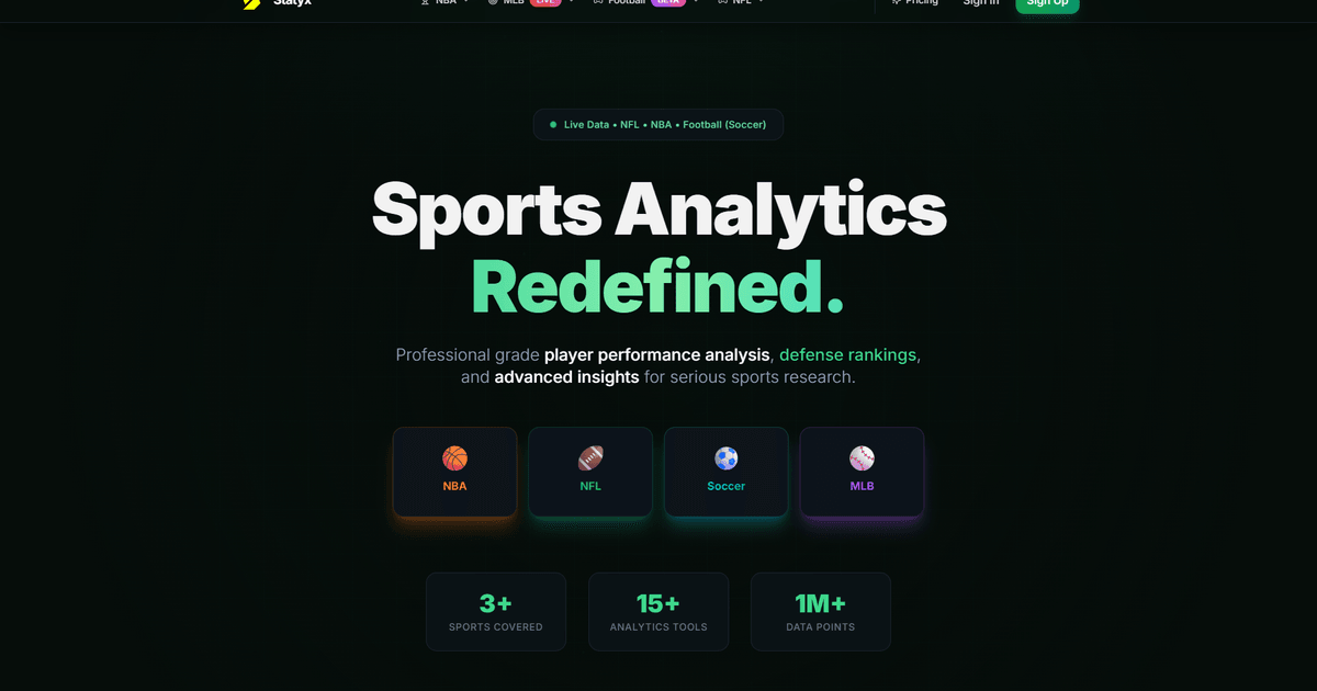 Red Zone Analytics Statyx | Sports Analytics for NFL, NBA, MLB & Soccer Props